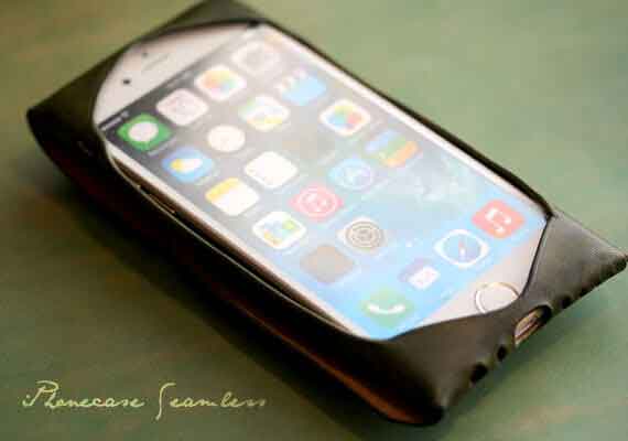 縫わないシームレス革iPhoneケース